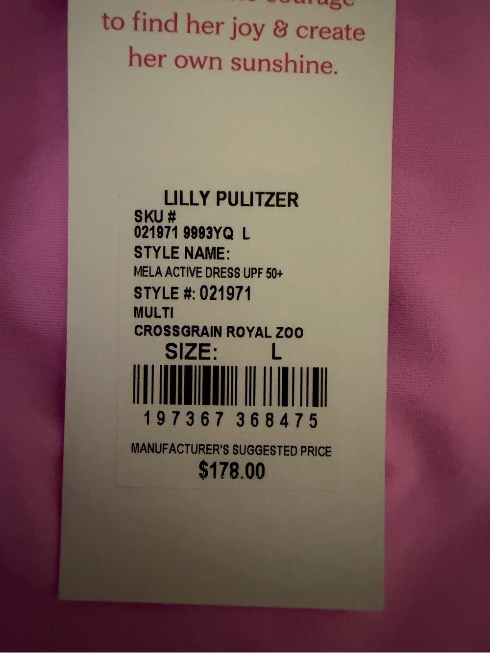 NWT LILLY PULITZER MELA ACTIVE DRESS SIZE L UPF 50+ MULTI CROSSGRAIN ROYAL ZOO - Picture 13 of 15